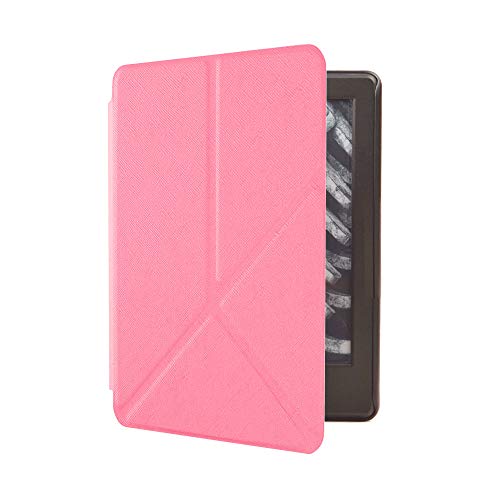 Cywulin Case for All-New Kindle Paperwhite 10th Generation 2018 Lightweight PU Leather Folio Cover Slim Folding Shell Stand Smart Auto Wake Sleep for Amazon Kindle Paperwhite E-Reader (Pink)