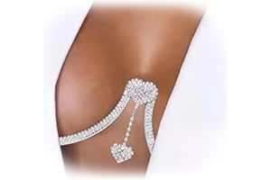 RIYMUSRY Rhinestone Chest Bracket Chain Trendy Crystal Heart Pendant Bra Chain Sexy Bikini Body Chain Jewelry for Women