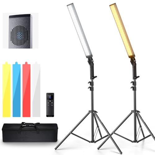 Neewer Kit de luz LED de Mano de 2.4 G, Mejorado 40 W Regulable 3200K-5600 K CRI97 con Soportes/filtros/Bolsa de Transporte para fotografía de Juegos, Youtube TikTok, grabación de Video BH20B Ultra