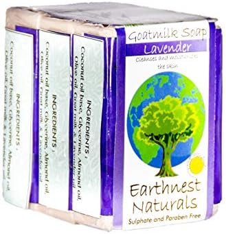 Earthnest Naturals Handmade Cold Pressed Luxury Soap With Lavender Oil and Goat Milk | Chemical Free, Paraben-Free and Sulphate-free - 100 g/3.52 oz - Pack of 3
