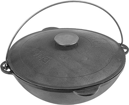 Kazan-Mangal-Uzbek-12-L-Cast-Iron-Pot-Plov-Pilaf-Making-Cookware-Insulated-Double-Handle-Dish-Heavy-Duty-Oven-with-Lid-Frying-Dutch-Pan