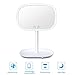 Ovonni LED Vanity Makeup Mirror with 10X Magnification Spot, Lighted Table Lamp with Touch Screen and Adjustable 360°Rotation for Countertop Bathroom Cosmetic, White