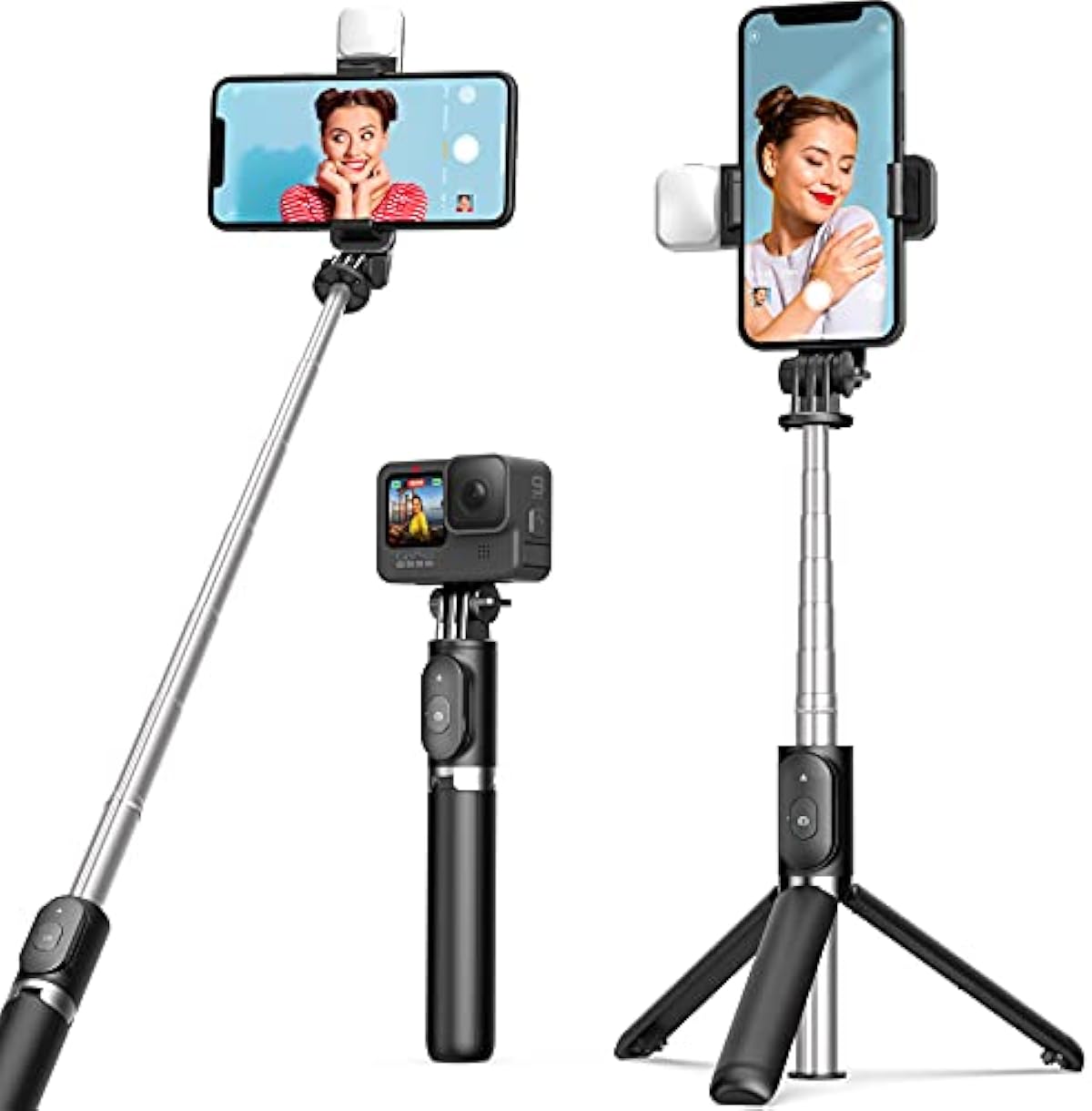 Selfie Stick Tripod With Fill Light Artoful Phone Tripod Stand With Remote 360 Rotation Compatible With Iphone Android Phones Gopro Small Camera Kanadian Best Inc