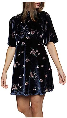 velvet floral mini dress