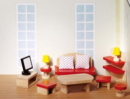 Goki 51716 - Puppenmöbel Wohnzimmer