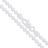 Sterling Silver Italian Ball Bead Chain 3mm 925 Italy New Dog Tag Necklace 36