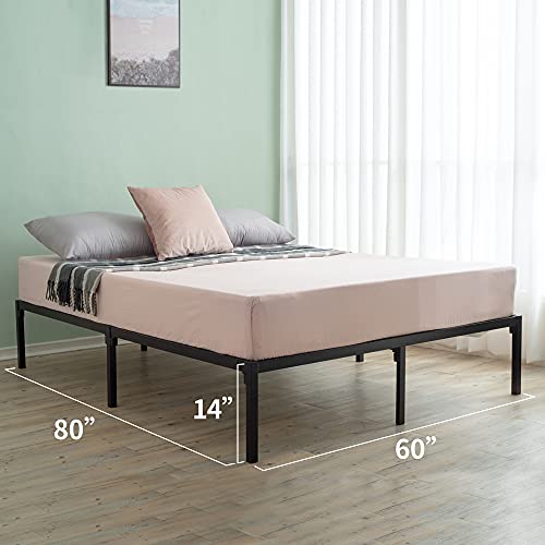 UrbanLab Metal Platform Queen Size Bed Frame Quiet & Sturdy No Box