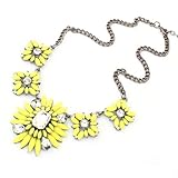Bestpriceam (Tm) Chunky Clear Crystal Statement Necklace (Yellow)