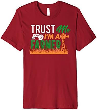 Mens Trust Me Im a Farmer Ag Apparel T-Shirt Farming Novelty Gift Large Cranberry