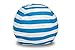 Storage Bean Bag Chair For Kids - 100% Cotton - Great for Decluttering Kids Rooms - Toy Organizer Storage Solution, Stuffed Toys, Clothes, Sheets, Towels (Blue)