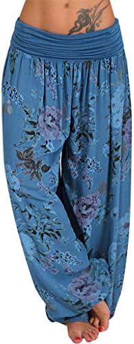 Women Ladies Printed Band Width Loose Leg Pants Women's Casual Pants