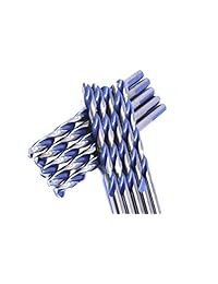 HSS   Brocas de flauta parabólica de longitud para taladro, acabado en óxido negro y dorado, redondas con vástago plano de 3, punta dividida de 135 grados, acero perforado y metal duro