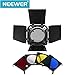 Neewer Barn Door Barndoor with Honeycomb Grid and 4 Color Gel Filters (Red,Yellow,Blue,Green) for 7''/18cm Standard Reflector, Compatible with Neewer CB60 CB100 CB150 and Other Video Studio Light