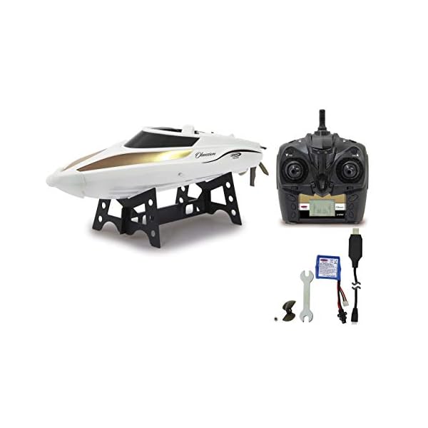 Obsession Speedboot 2,4G Li-Ion 7,4V - Akkustandsanzeige am Sender, wassergekühlter Motor, doppelter Rumpfverschluß mit…