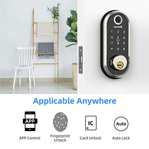 Smart Lock, hornbill Fingerprint Deadbolt Lock with Touchscreen Keypad, Keyless Entry Front Door Lock, Bluetooth… - Image 3