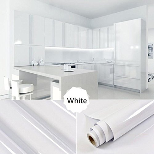 KingWo 3D wall sticker decoration 13 Kind Color Shiny Furniture Refurbished Stickers Pvc Removable Wallpaper Home Decor (White)