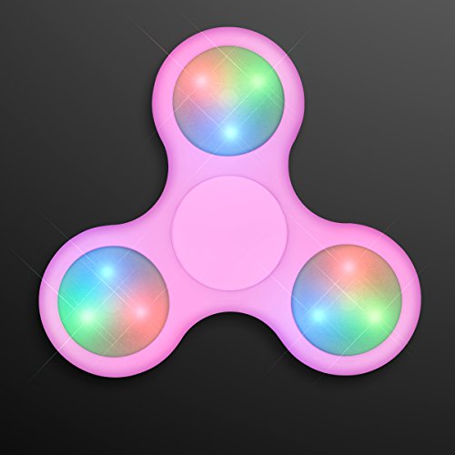 Light Up Fidget Spinner Tri-Spinner Toy with LED lights for Relaxing from Stress, ADHD, Boredom & Anxiety for Kids and Adults