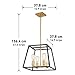 Artika CAR15-ON Carter Square 4 Pendant Fixture, Kitchen Island Chandelier, with a Steel Black and Gold Finish, 8-Light