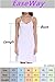 EaseWay Women's Basic Adjustable Spaghetti Strap Cami Under Mini Dress White