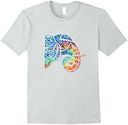 Mens TIE DYE ELEPHANT ETHNIC TRIBAL T SHIRT Large Heather Grey