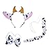 LUX ACCESSORIES Halloween Cow Horn Bow Tail Ear Cosplay Party Costume Accessories Set (3pcs)