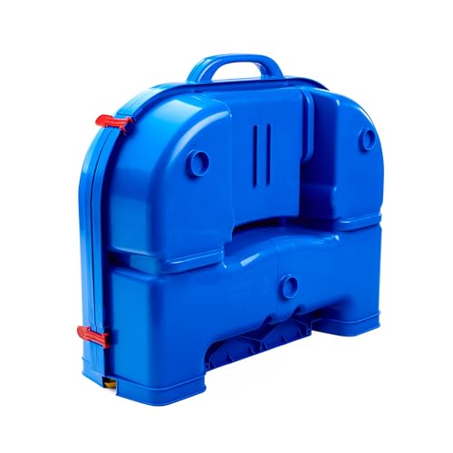 AquaPlay - LockBox - Wasserbahn als Transportkoffer mit 27 Teilen, Spieleset inklusive 1 Hippo Wilma, Amphibienauto und Containerboot, für Kinder ab 3 Jahren, 8700001516, Blau 3