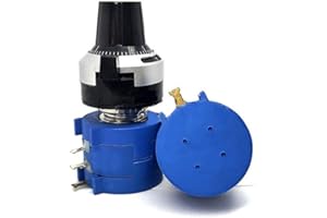 EZQNIRK 1PCS 5% 2W 3590S Series Precision Multiturn Potentiometer 10 Ring Adjustable Resistor+1PCS Turns Counting Dial Rotary 6.35mm Knob,5K Ohm