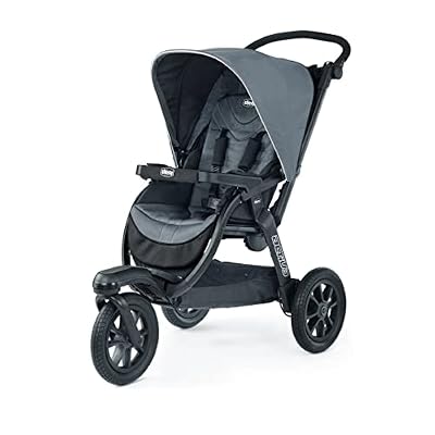 Chicco Activ3 Jogging Stroller, All-Terrain Stroller, Compatible with Chicco Infant Car Seats (not Included), Baby Travel Gear | Eclipse/Grey