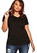 Ultimate Tee Women's Plus Size Sweetheart Neck Ultimate Tee Black,3X