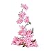 Artiflr 2 Pack Artificial Silk Plants Cherry Blossom Hanging Vine Spray Arrangements Faux Garland Fake Wreath Home Garden Wedding Decor (Pink)