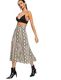 WDIRARA falda de estampado animal de longitud larga con estampado de piel de serpiente vintage para dama