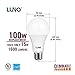 LUNO A21 Dimmable LED Bulb, 15W (100W Equivalent), 1600 Lumens, 2700K (Soft White), Medium Base (E26), UL & Energy Star (6-Pack)