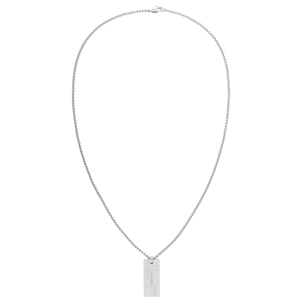 Calvin Klein Men's GRID Collection Pendant Necklace in Stainless Steel - 35000058