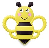 Buzzy Bee Multi-Textured, Soft & Soothing, Easy-Hold, Silicone Teether Toy (BPA Free, Freezer & Dishwasher Safe)