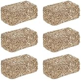 Tiny Hay Bales - 1.5 X 0.75 Inches - Mini Craft Decor for Small Nativity Stable, Fall Decor Autumn Diorama - 6 Count - 1.5 Inches Long