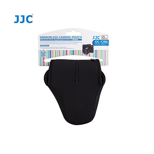 JJC OC-F2BK Schwarz Neopren Kameratasche für Fujifilm X-T10, X-T20, X-M1, X-A3, Olympus, Canon EOS M5, M50 mit Objektiv… – Bild 6