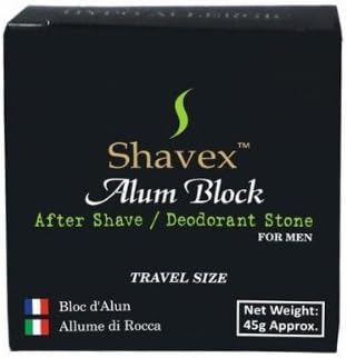 Shavex Alum Block with Plastic Case, Travel Size - 45g / 1.5 Oz by Shavex