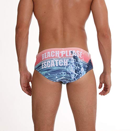 Simayixx Men's Quick Dry Swim Trunks Bathing Suit Beach Shorts Men Teens Briefs Underwear Ice Silk Triangle Bikini Pants Blue
