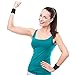 12 Pack Sweatbands Sports Wristband Cotton Sweat Band for Men and Women, Good for Tennis, Basketball, Running, Gym, Working Out (Black)