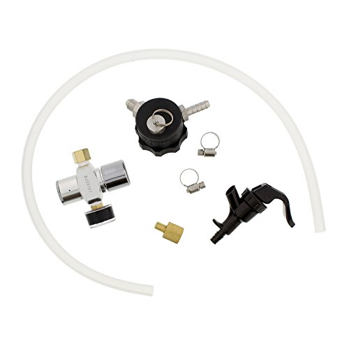 Mini Growler Dispenser - CO2 Regulator for Draft Beer Keg w/ 2 Ft Hose and Spout for Beverage Dispenser Keg Tapping Kit