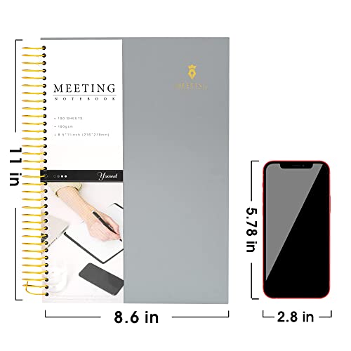 Meeting Notebook for Work with Action Items Hardcover Spiral Meeting