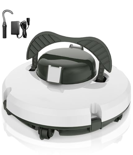 (2026 New) S1 Above Ground Pool Robot, Dual Drive Battery, 130 Min Autonomy for Above Ground Pools 120 m², Exceeds 18° Incline, Quick Drainage, Automatic Parking