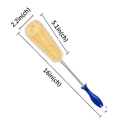 Long Water Bottle Cleaning Brush - Bendable Bristles Design,With Hook and Comfort Handle,Bottle Washing Brush for Baby Milk Bottle,Vase,Decanter,Glass Jugs,juicers,Cleaner Brushes - Thumbnail 2