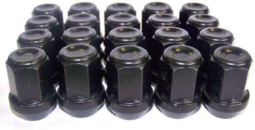 GEN2 Wheel Nuts 1/2" UNF Tapered 34mm Long 19mm Hex Black (20)