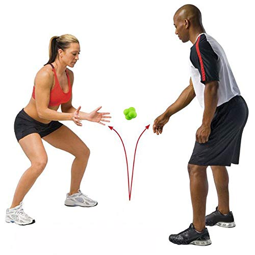 SODIAL Silicone Hexagonal Reaction Ball Trigger Point Therapy Massage Reaction Ball Speed Agility Training Palm Massage Ball Change Ball Natural Rubber Ball - Thumbnail 2