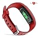 moreFit Fitness Tracker, Touch Activity Tracker HR Waterproof Heart Rate Monitors Smart Bracelet Wristbands Steps Miles Calorie Counter with Sleep Tracker for Women Men Kids (Red)