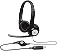 Logitech ClearChat Comfort/USB Headset H390, Noise Cancelling Microphone, Headphones for Computer (Black)