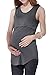 Sweet Mommy Bamboo Simple Maternity and Nursing Long Tank Top Charcoal, M