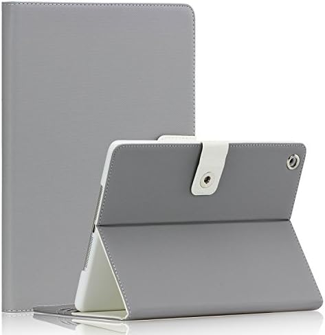 SAVEICON Hybrid PU leather Folio Case Cover for Apple New iPad Mini / Mini Retina / Mini 3 Case (Released 2014) 7.9 Inch Wifi 3G 4G LTE with Built-in Stand and Card Slots Auto Wake / Sleep Smart Cover Book Shell Stand (Gray Canvas)