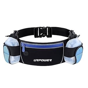 URPOWER Running Belt with Water Bottles Running Water Bottle Belt for Women and Men Hydration Belt Waist Pouch for…
